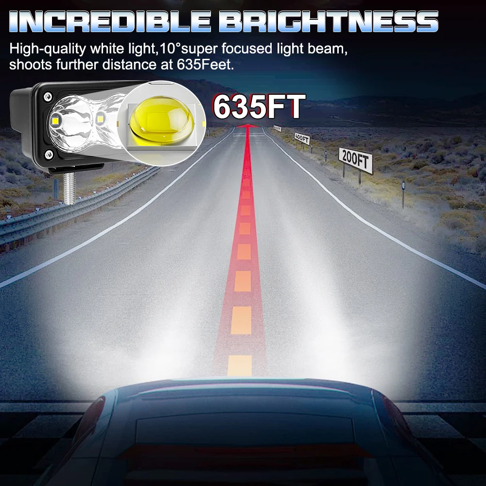 1pair, Led Pods Work Light Spot Beam Driving Lamp IP68 20W For Car Motorcycle 4x4 Off Road Suv Utvs Atvs Truck Boat And So On