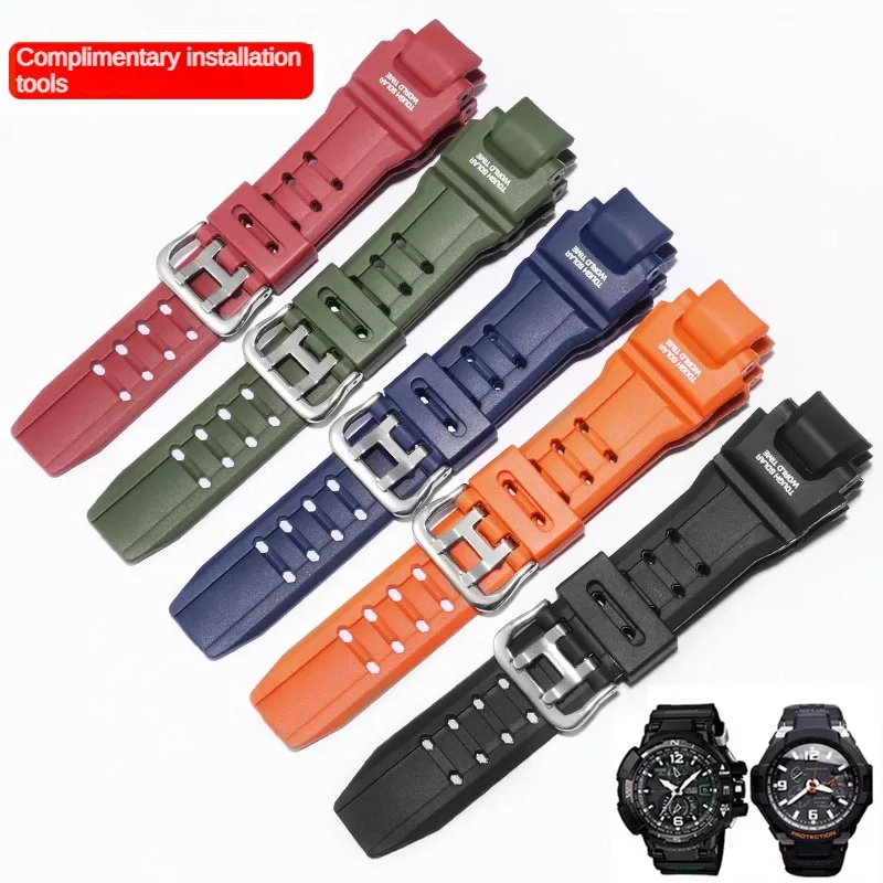 Silicone Watch Strap Replaces Airmaster GA-1000/1100 GW4000/G1400/GW-A1000 Series Convex Interface Rubber Watchband