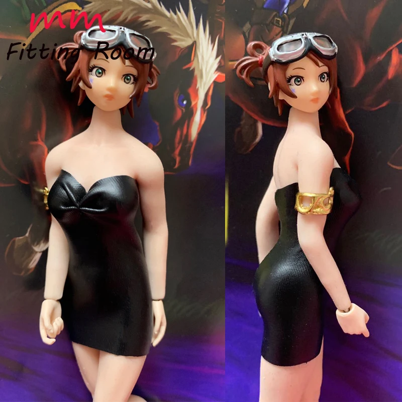 1/12 Scale female dolls clothes leather dress fit 6'' TBLeague JIAOU DOLL action figure