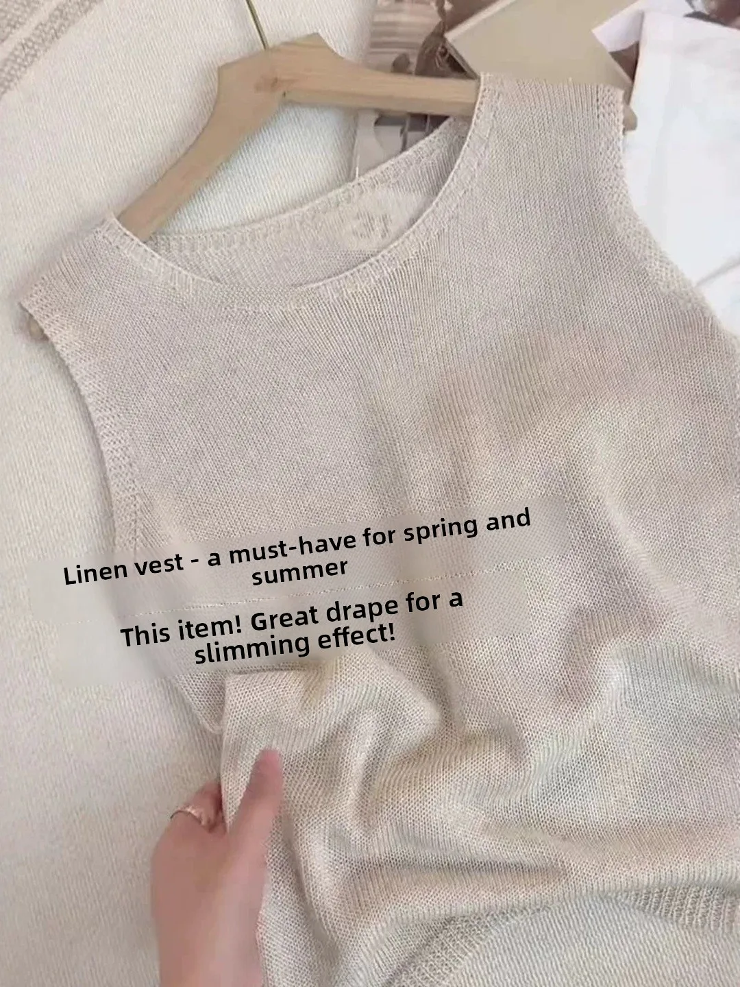 Ladies Summer Thin Knitted round Neck Vest Lazy Style Loose Fit Sleeveless Top Large Size Outerwear for plus Size Women