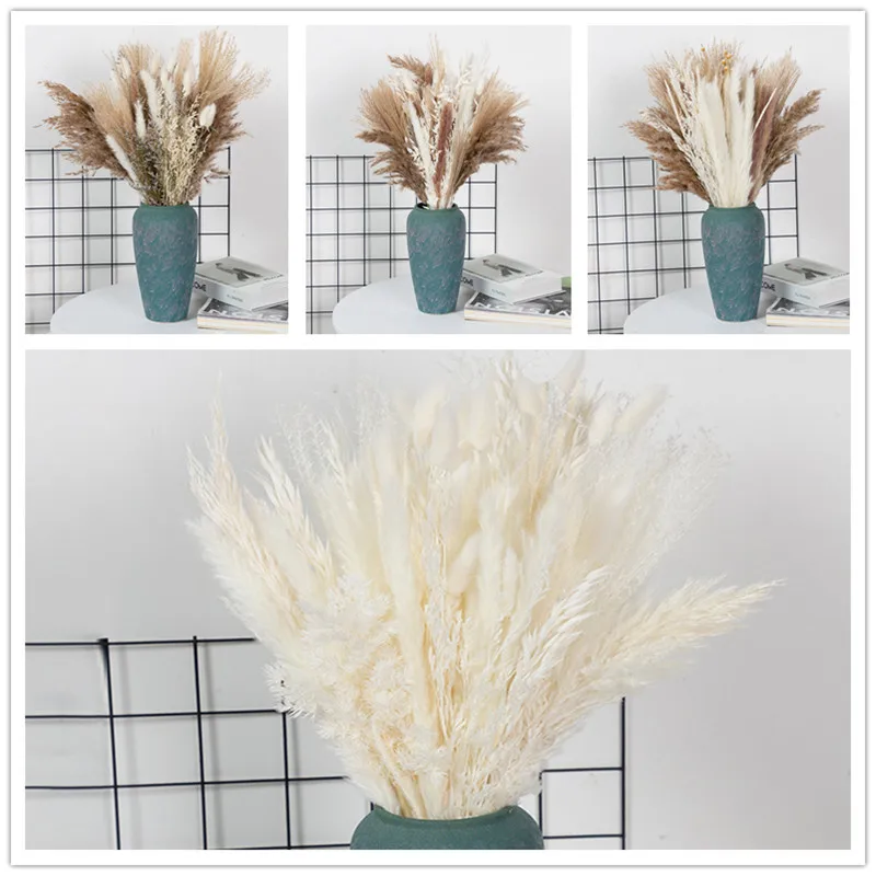 

Wheat Ear Small Pampas Whisk Dust Aquatic Reed Rabbittail Grass Mixed Dry Bouquet Bedroom Balcony Decoration Furniture Ornaments