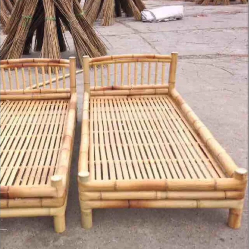 Source manufacturer wholesale bamboo bed bamboo chair, break nap bed, bamboo cold bed combination villa courty