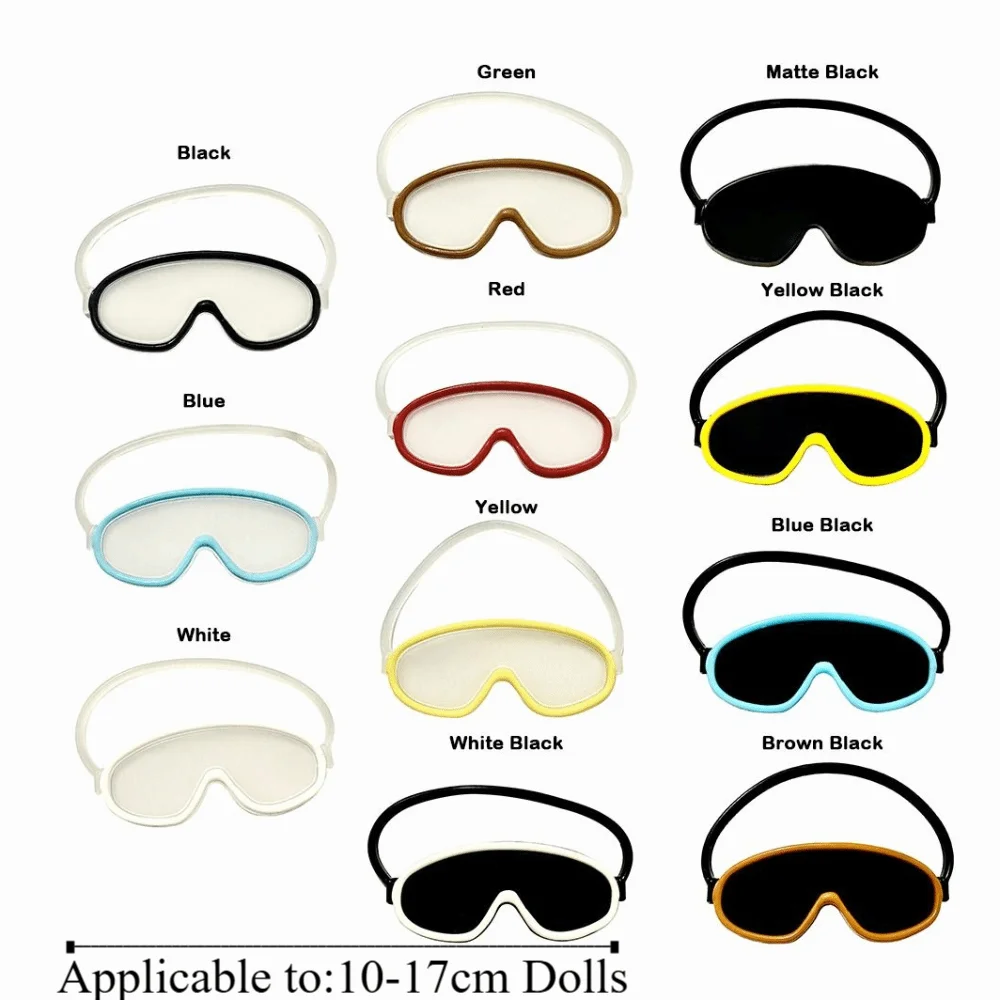 トレンド 10-17 センチメートルミニサングラスメガネ DIY プラスチックメガネ衣類オーバルメガネ人形アクセサリー