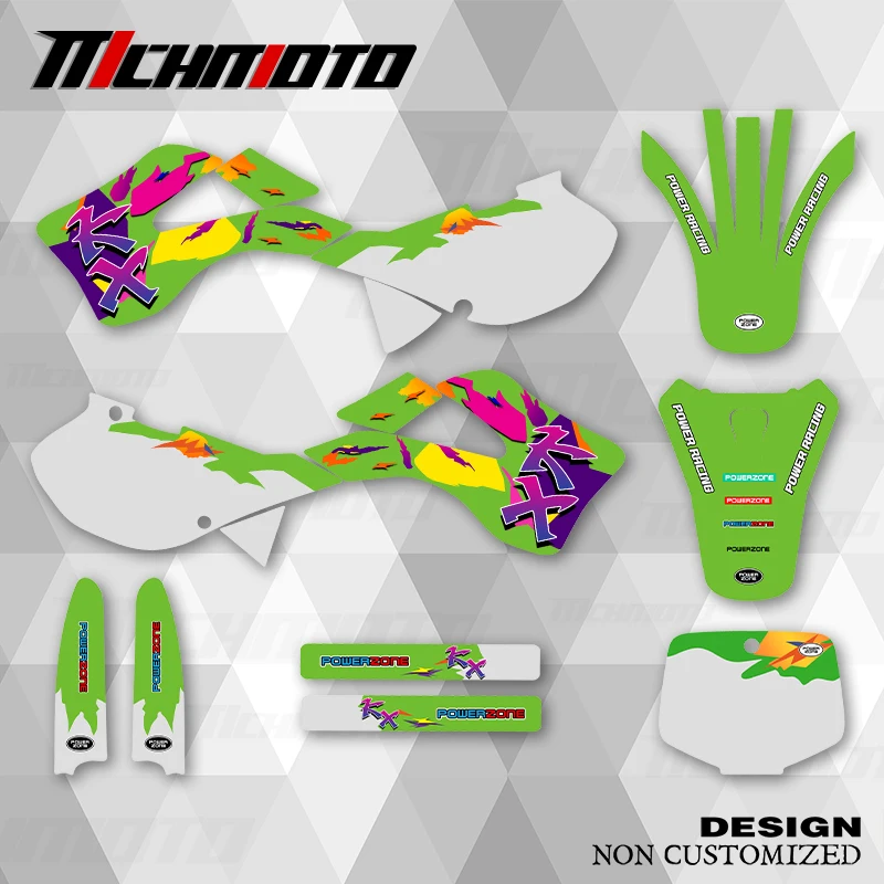 

MCHMFG New Style Graphics Decals Stickers Kit Number Name Custom For KAWASAKI KX 125 250 1999 2000 2001 2002