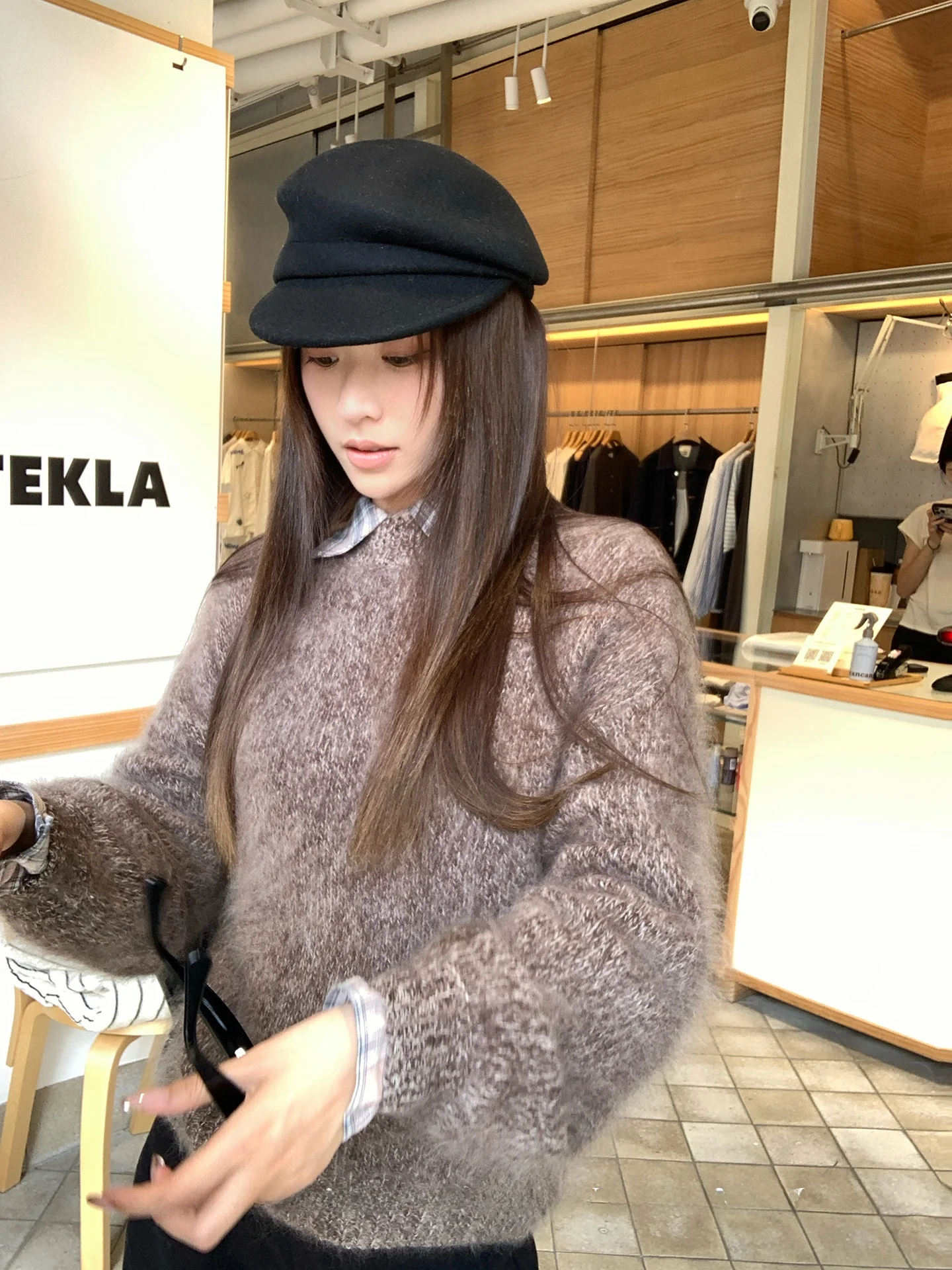 

Women's Soft Wool Knitted Sweater Loose Fit Casual Wear Layering irt Pattern Long Sve round Ne Elastic Elastici