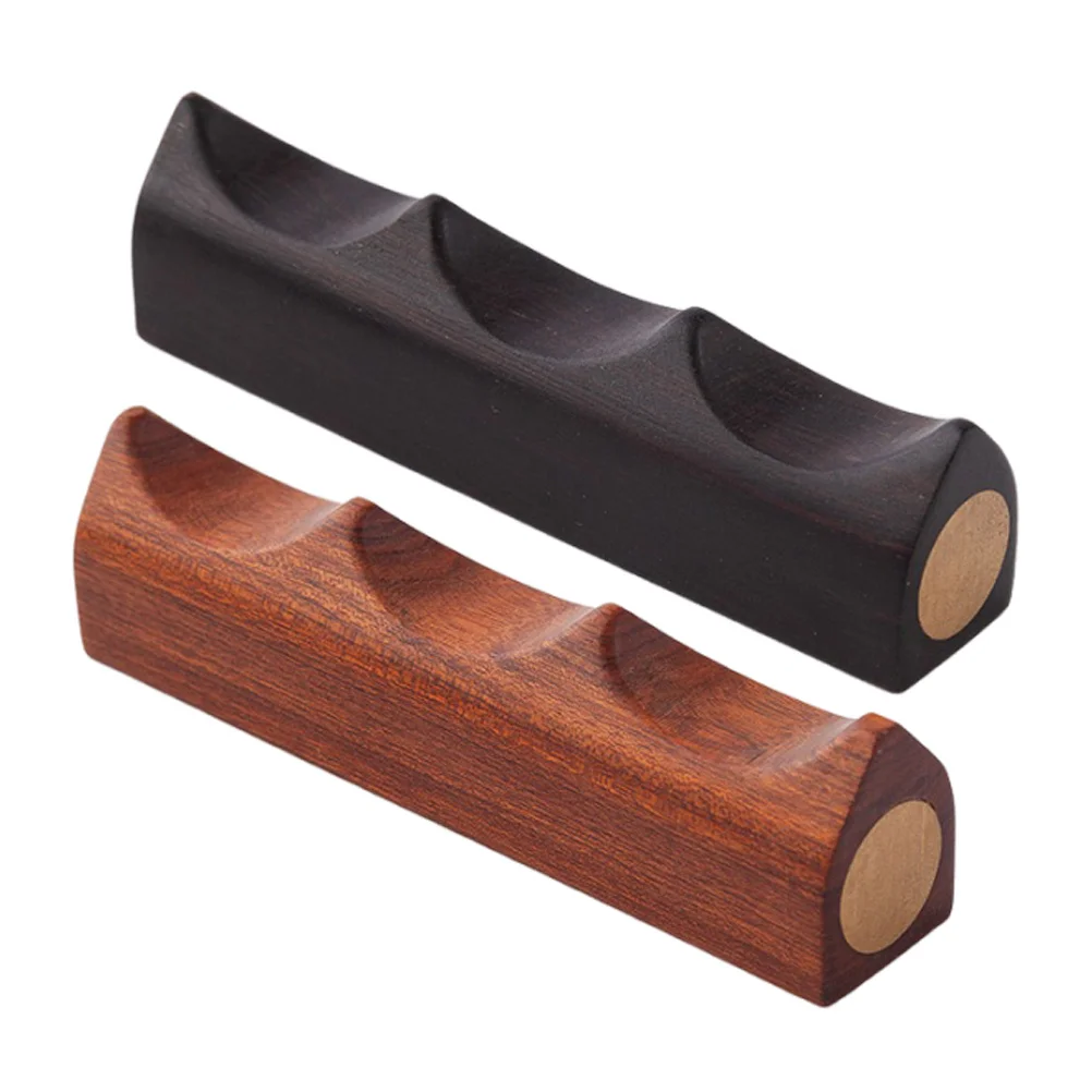 

2Pcs Chinese Calligraphy Pen Holder Black Wooden Brush Rest Rack for Painting Writing Dip Pens Stationery Organizer Display