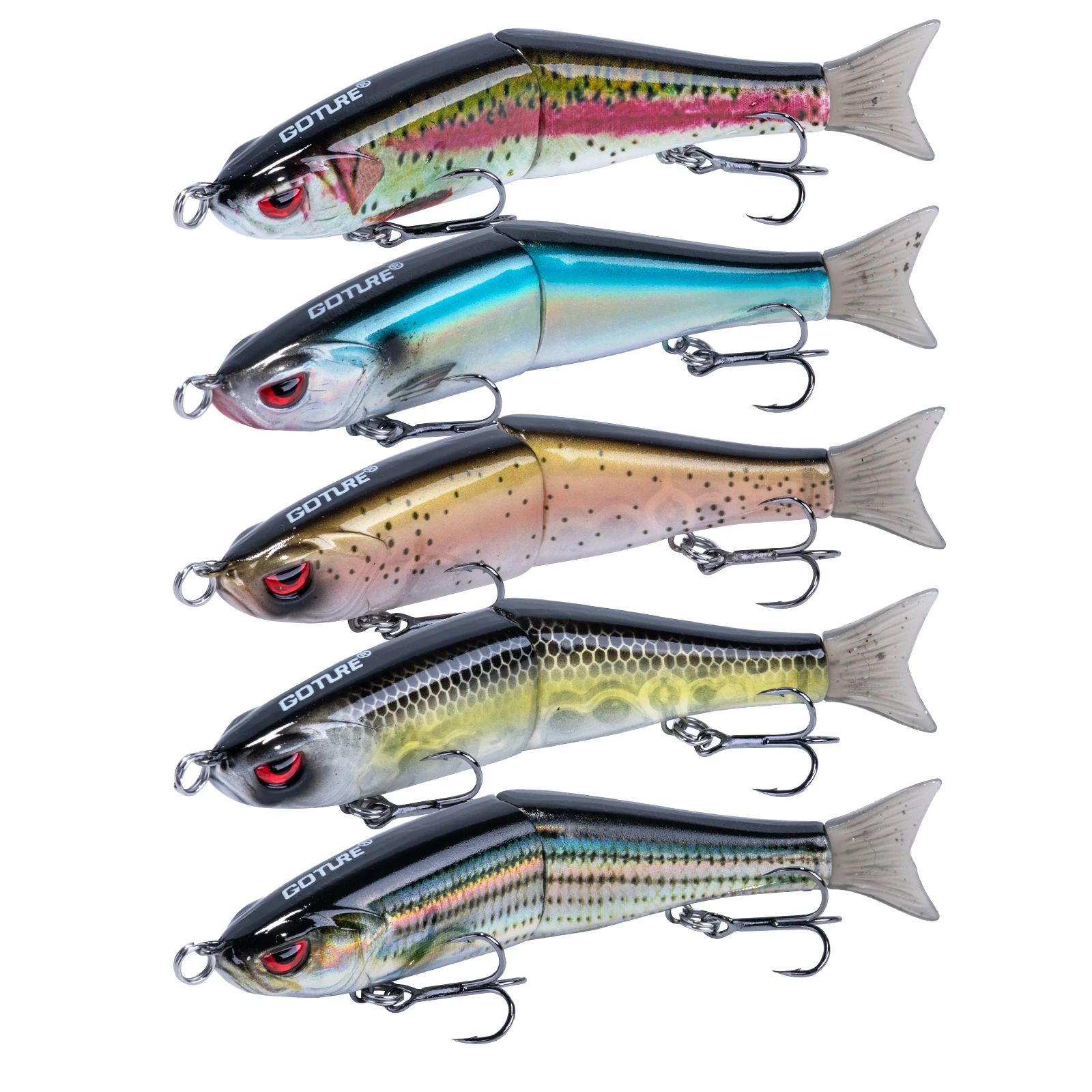 

Goture 115mm 18.5g Hard Fishing Lure 2 Segments Artificial Lure Multi Jointed Swimbait Lifelike Crankbait Sinking Wobblers