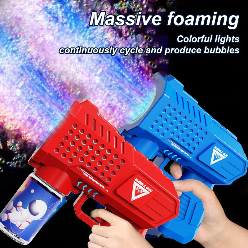 10 hole handheld fully automatic Gatling children's blowing bubble gun bubble machine without battery and bubble water