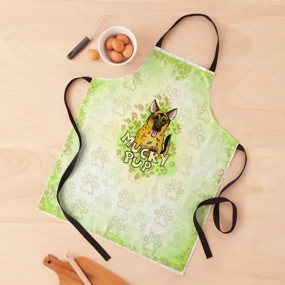 

GSD Mucky Pup Apron Custom Things For Home And Kitchen Household Items Useful Women Kitchen Apron