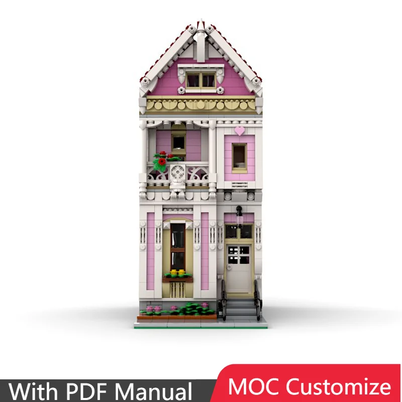 

1754 шт. Moc, средневековые архитектурные дома, модульная модель, строительные блоки, наборы, образовательные сборки, кирпичи, игрушки, детский рождественский подарок