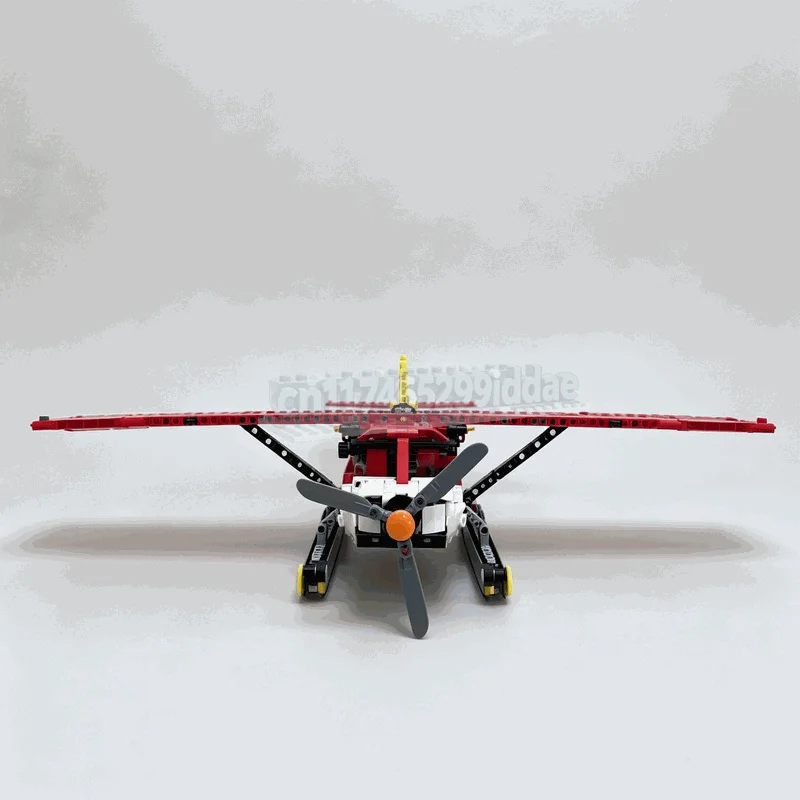 2001PCS Firefighter Seaplane Aircraft Model MOC Custom Puzzle Building Blocks DIY Assembly Toy Emergency Rescue Collection Gift