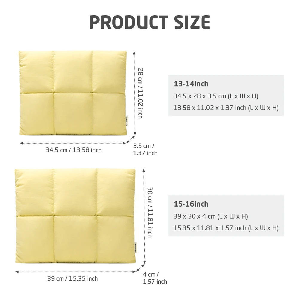 13 14 inch Laptop Sleeve Bag for Macbook Air Pro Puffy Quilted Puffer Notebook Carrying Case Tablet Laptop Case Pouch for Women