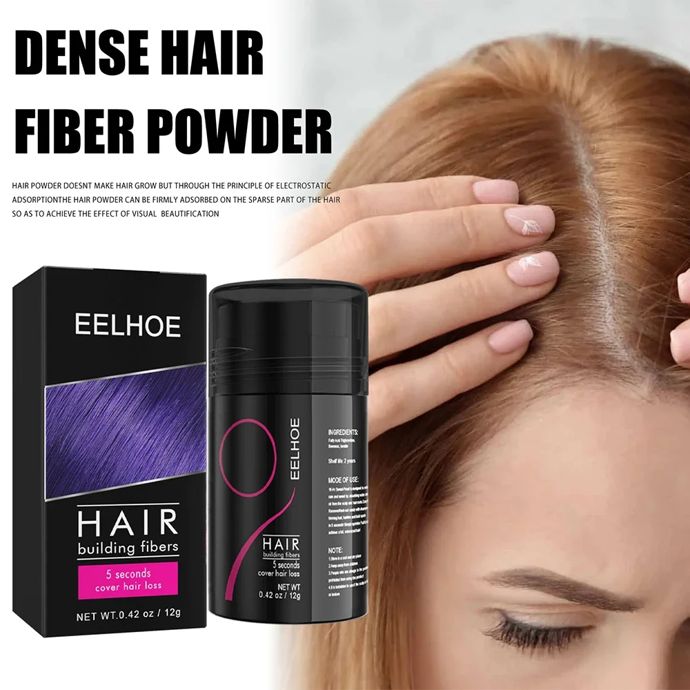 12g Dense Hair Fiber Powder Unisex Hair Powder One-time Dyeing Dense Hair Replenishing Hairline  Modification