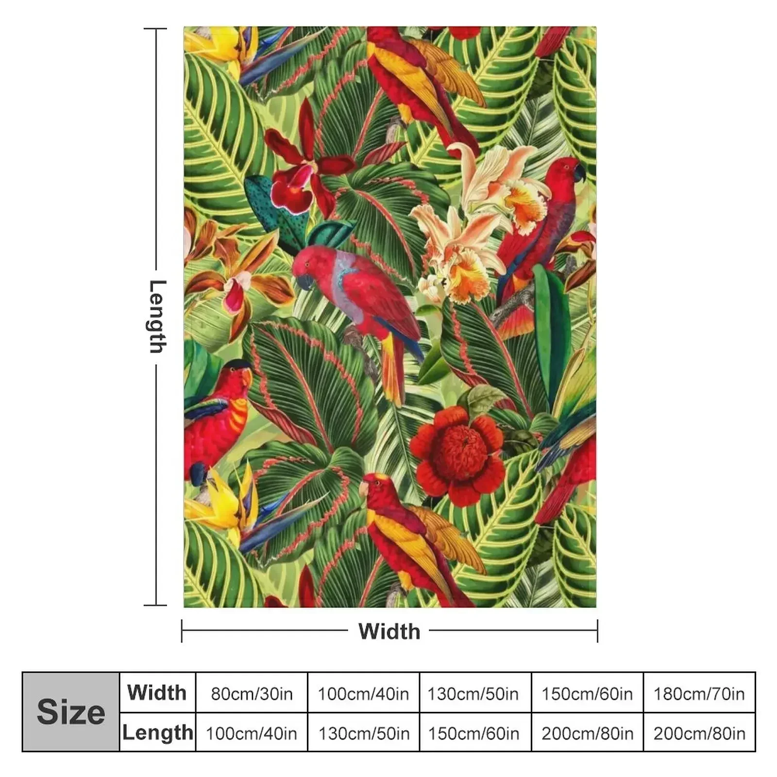 Vintage Tropical Bird Jungle Garden Throw Blanket Beach Custom Winter beds For Baby Furry Blankets