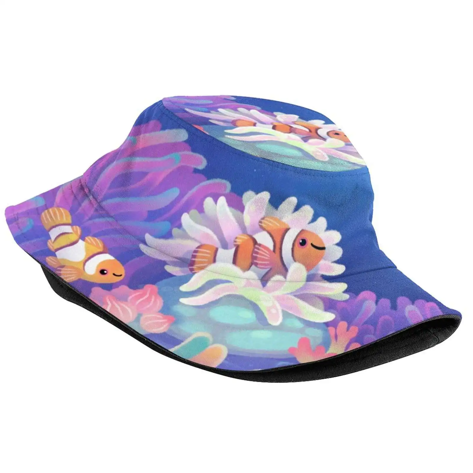 Anemone Home Sun Cap Fisherman Hat Bucket Hats Clown Fish Sea Anemone Ocean Marine Life Animals Summer Scuba Coral Anemone Fish