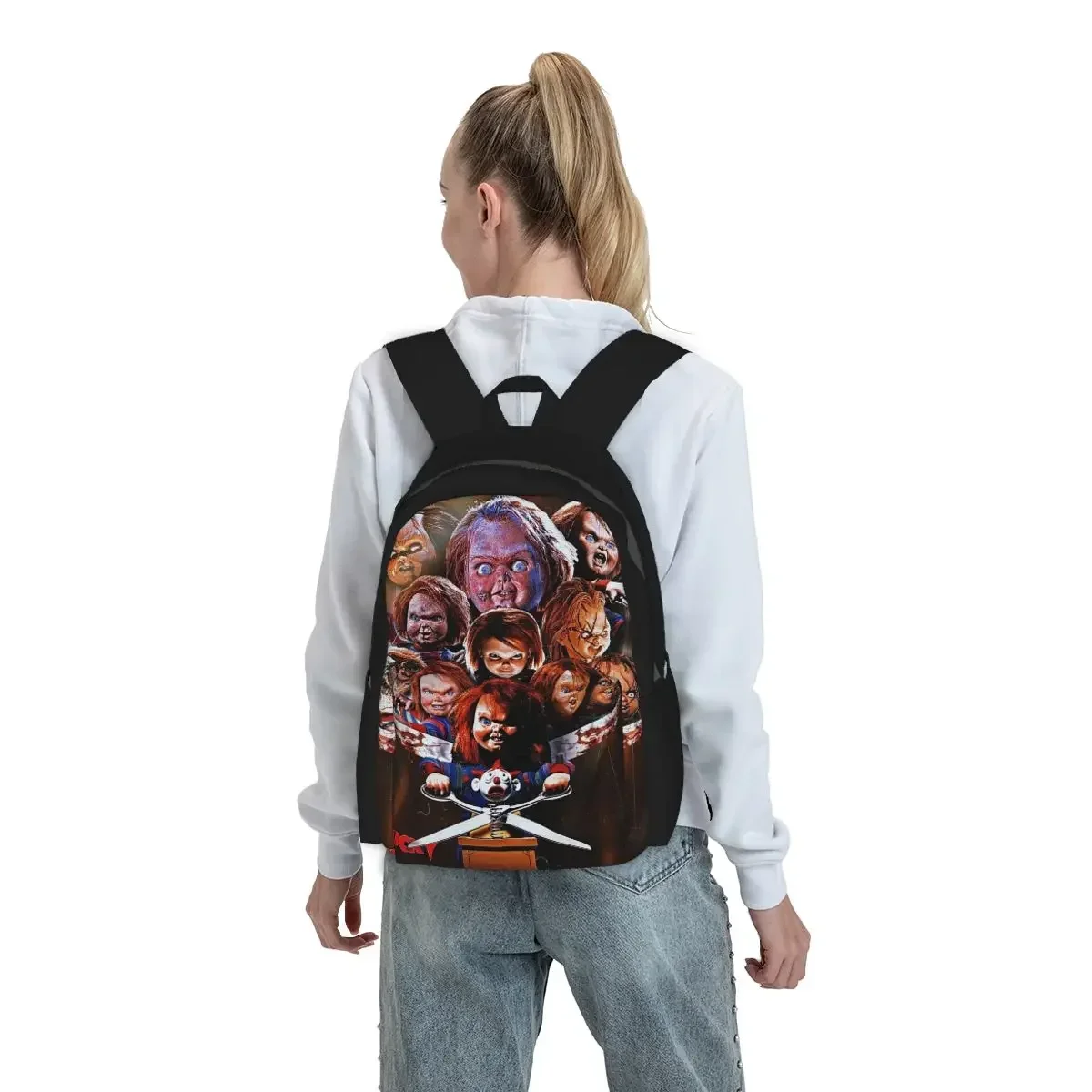 Bride Of Chucky Horror Film Movie Backpack Student BookBag Children School Bag Computer Shoulder Bags for Men Women