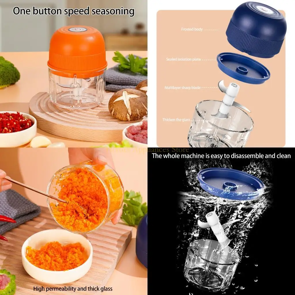 Picadora eléctrica ajo D0AB, picadora verduras 260ml, picadora alimentos, picadora ajo, USB