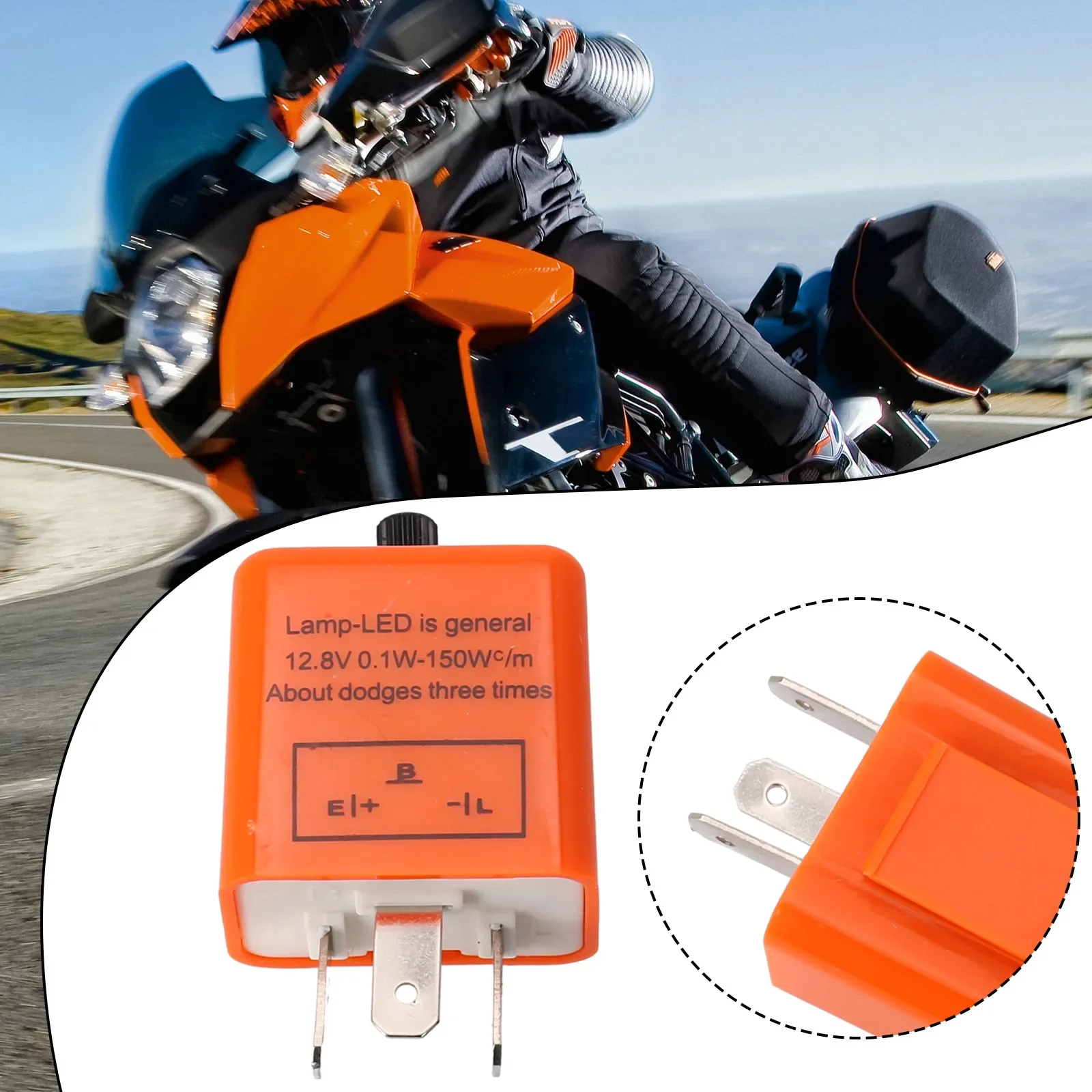 

Auto Parts Flasher Relay 0.02A To 20A 0.1W-150W.c/m 12.8V Car Accessories Dustproof LED Orange Tool Waterproof