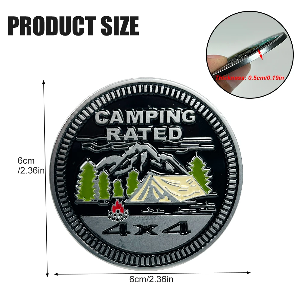 1PCS 4X4 Car Emblem Zinc Alloy 3D Badge with Adhesive – Cross Decal for Car, Truck, Window, Door, Toolbox, or Home Decor