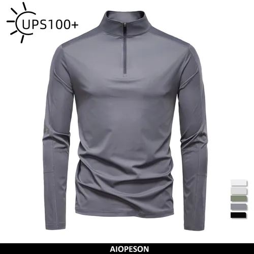 AIOPESON 2025 Camisa solar ligera y transpirable con protección UV para actividades al aire libre para hombre