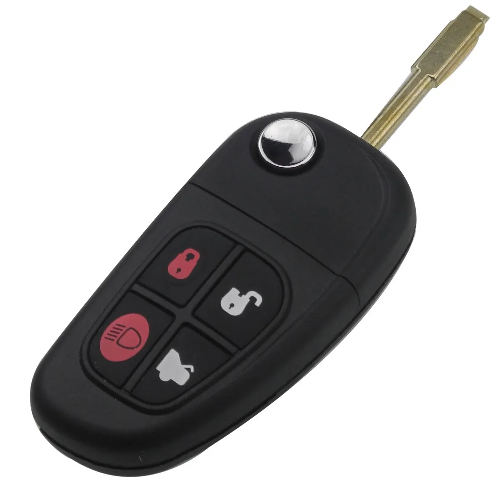 jingyuqin Remote Modified Folding Flid 4 Buttons Car Key Case Cover  For Jaguar XJ8 S-type X-Type 2002-2008