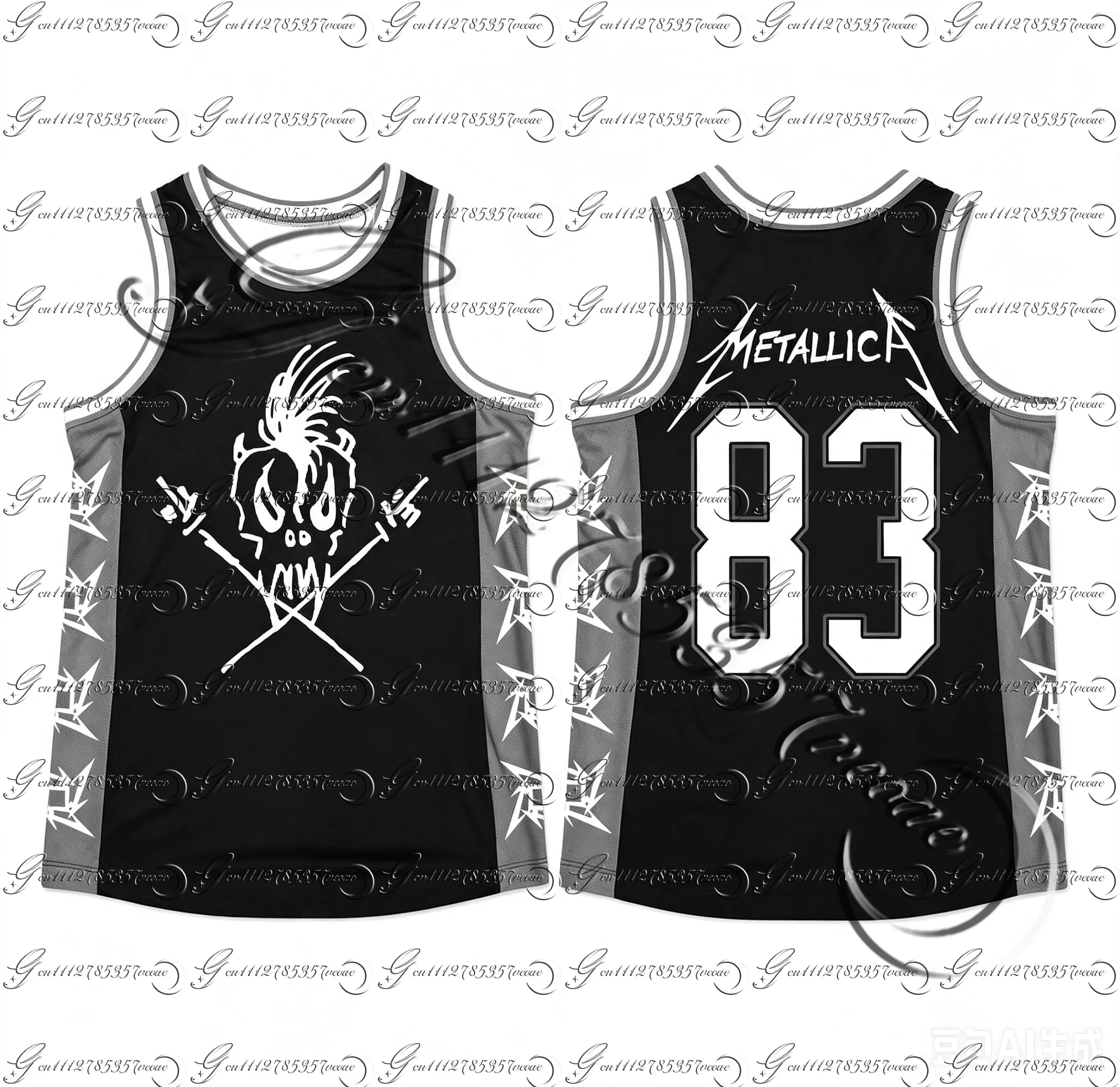 2026 New  Metallica Album Basketball Jersey Sleeveless Vest, Summer Men Y2k M72 Tour Rock Fashion Quick Drying FamilyMatching