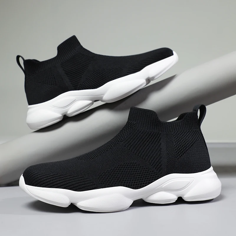 Plus size men's shoes 46 47 48 Summer new men's breathable knitted shoes leisure sports socks single shoes one pedal mesh shoes