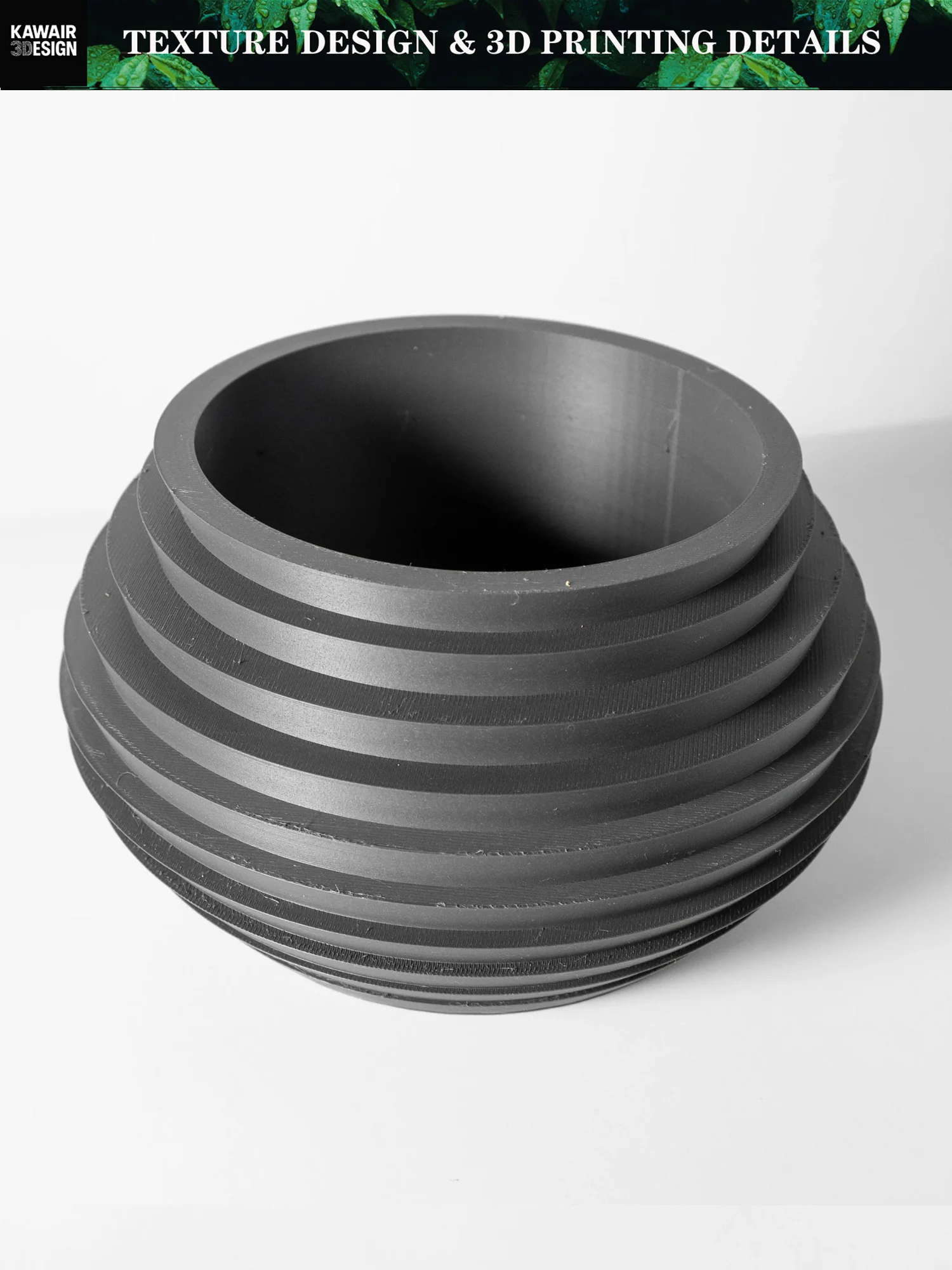 Pot de fleur imprimé en 3D Texture de ligne Carré Rhombus Mix Sens du design fort Décoration d'intérieur écologique