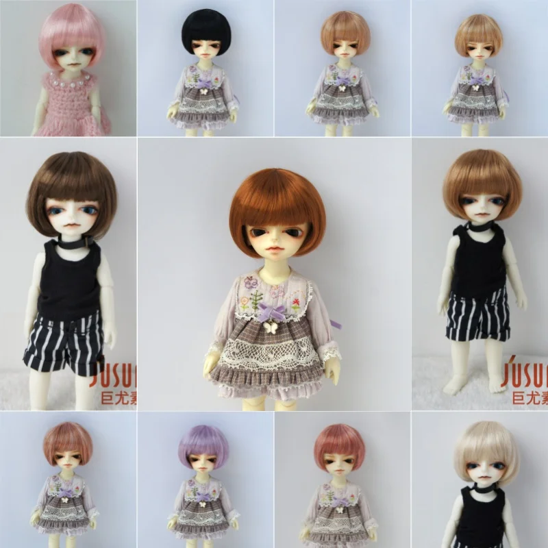 

1/12, парики для кукол BJD JD256, 4-5 дюймов, 11-13 см, короткие синтетические мохеровые волосы BOBO Cut, аксессуары для кукол Lati, белые крошечные