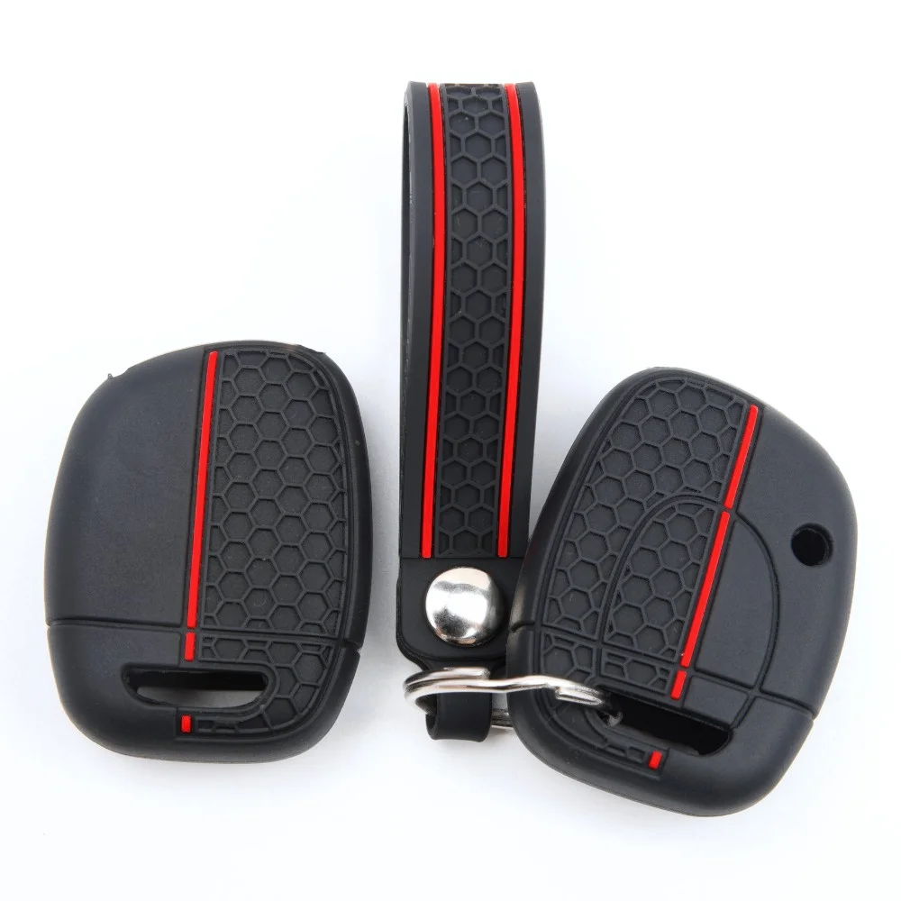Silicone Remote Key Case For Renault Twingo Clio Kangoo Master with slim wrist strap Easy Install Shock Absorbing