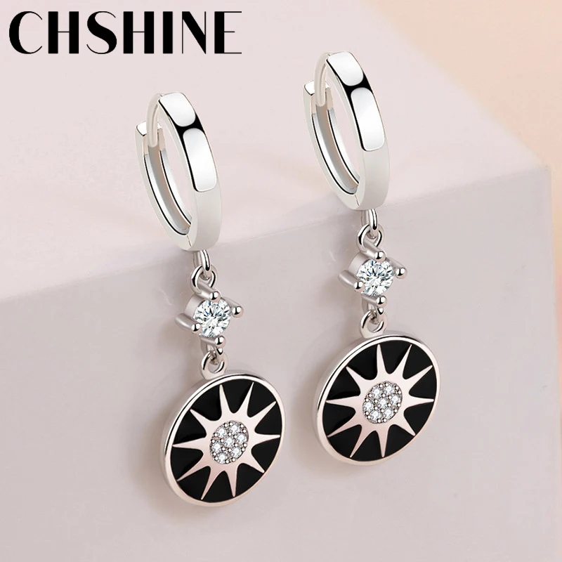 CHSHINE 925 Sterling Silver Sun Flower Earrings for Women's Wedding Gifts Fashion Jewelry