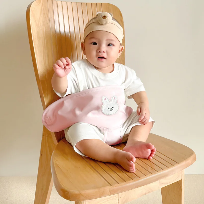 Portable Baby Dining Chair with Fixed Belt Children's Outing Seat Straps - Secure Travel Feeding Solution for Infants