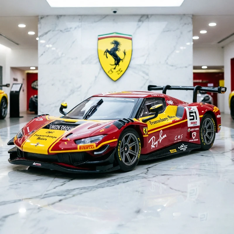 NEU 1/43 Ferrari 296 GT3 2025 Legierungsauto-Modell, Miniatur-Fahrzeug im Maßstab 1:43 für Sammler und als Geschenk