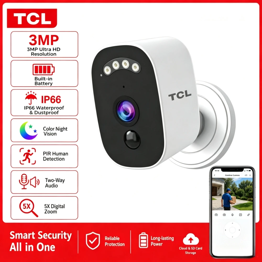Eufy Camera E220 - TCL 3MP Rechargeable Battery Security Camera