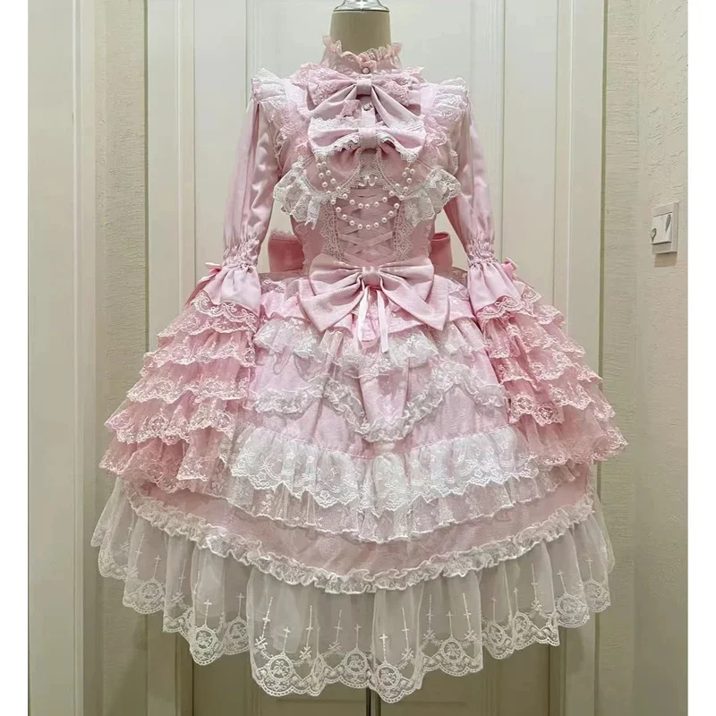 CyOriginal لوليتا فستان كيب مجموعة جديد ربيع الخريف الحلو فتاة الدانتيل الأميرة Jsk كعكة فستان الجنية الحمالات فستان قميص الزي 20
