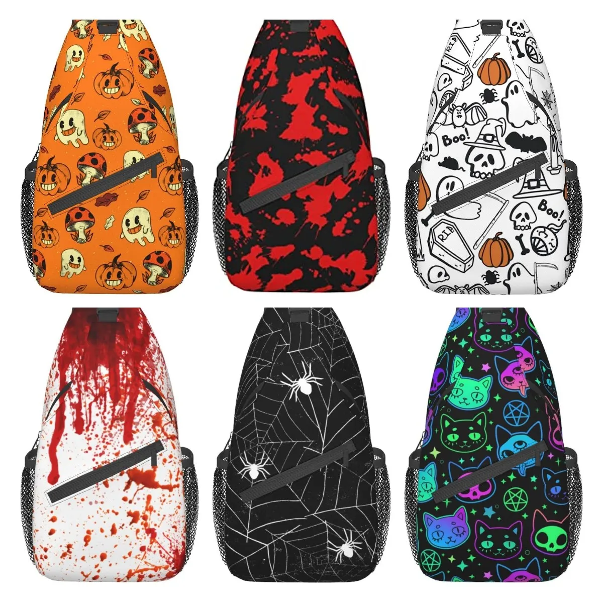 

Horror Blood Splatter Hiking Daypacks,Crossbody Sling Backpack Shoulder Bag Chest Bag with Adjustable Strap Men Women Outdoor