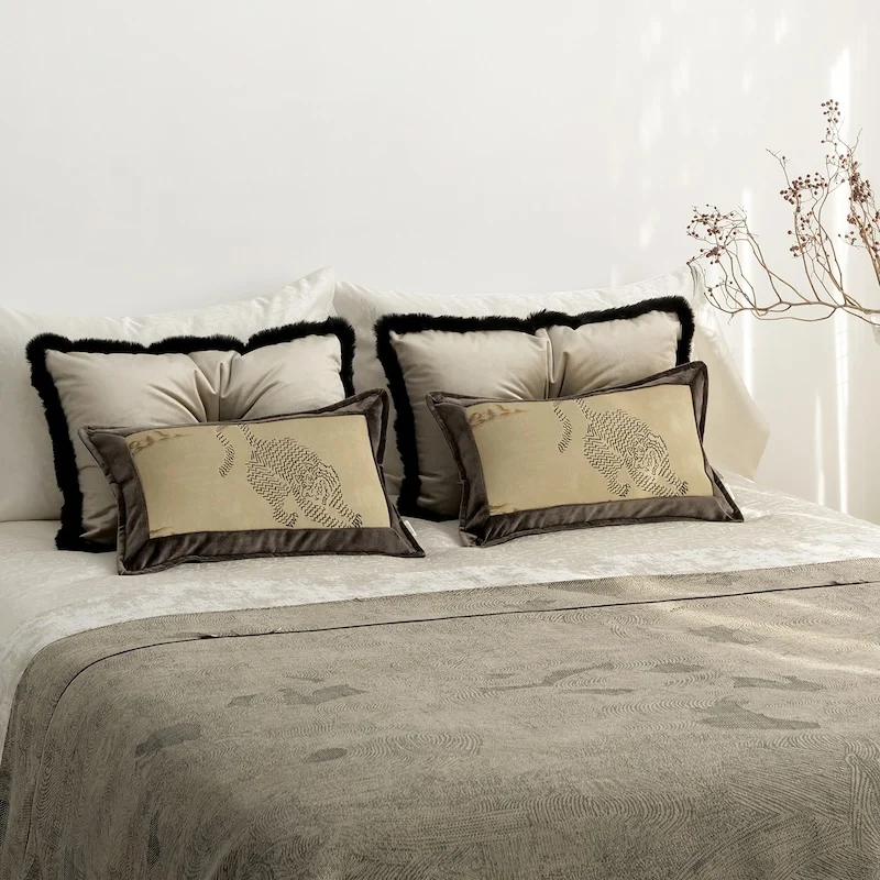 Retro Brown Tiger Pillows Luxury Brown Cushion Cover Modern Khaki Decorative Pillow Cover For Sofa Chair Home Decorations