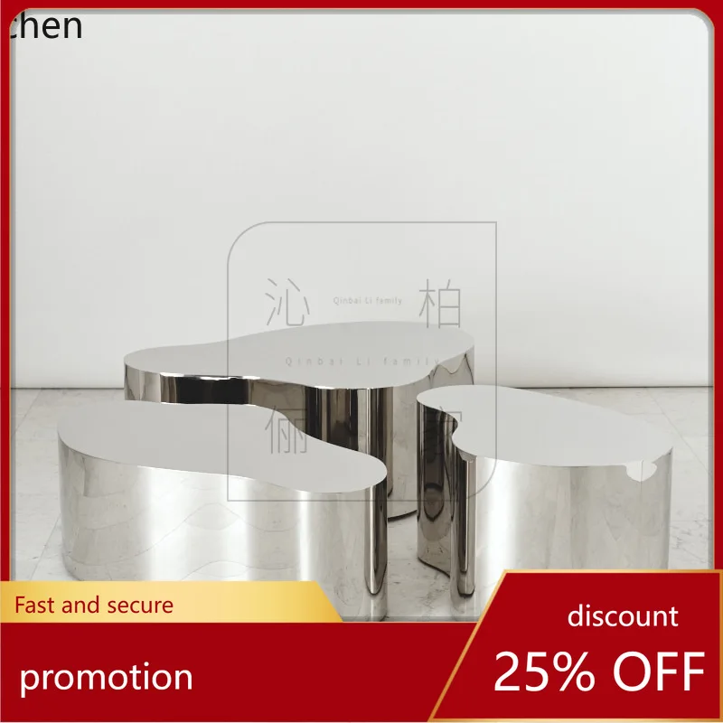CZ Stainless Steel Island Shaped Water Flow Table Clothing Store Display Shelf Storage Shoe Bag Rack