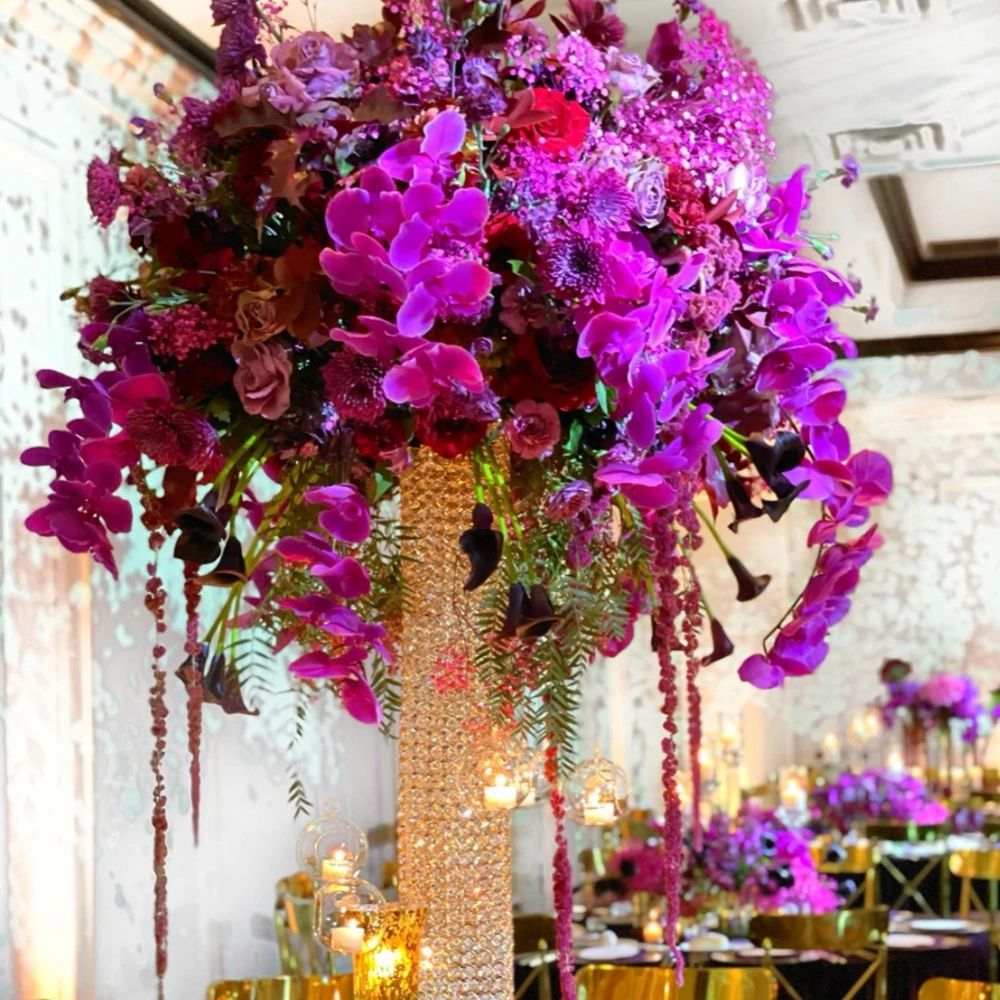 10pcs）Plinth Wedding Crystal Bead with Acrylic Ball Ceiling Decoration Table Centerpiece Plinth Flowers Stand Factory