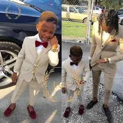 2 Piece Boys Suit Set - Formal Shawl Lapel & Pants Kids Clothing Wedding Tuxedo Party Handmade Custom Blazer Set