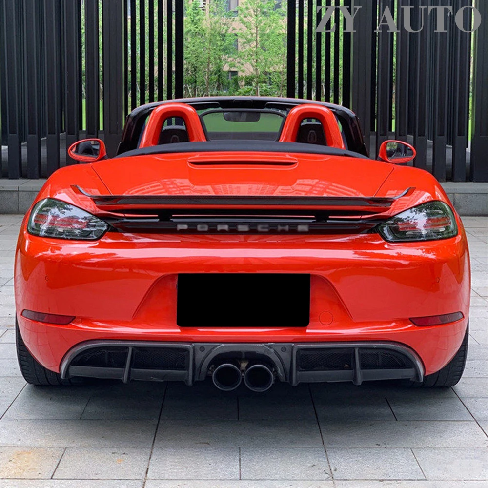 For Porsche 718 Boxster 2016-2021 Carbon Fiber Rear Trunk Spoiler Wing Car Exterior Modification Accessories