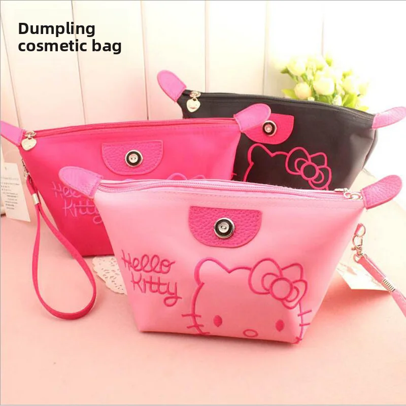 Hello Kitty Travel Makeup Bag Pen Bag Storage Bag Anime Cartoon Large Capacity Waterproof PU Handbag Gift for Girl Girlfriend
