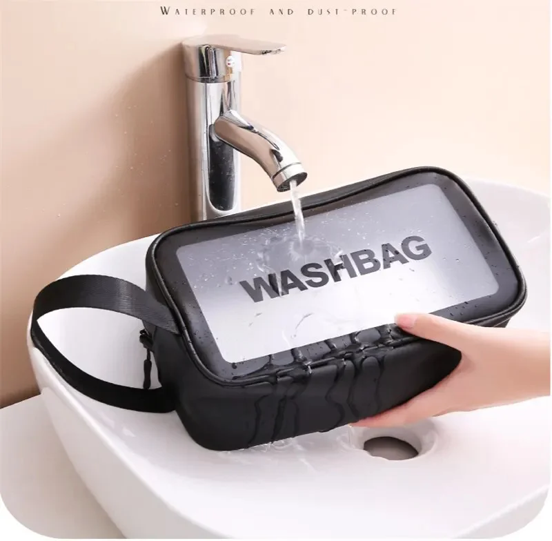 Portable Travel Wash Bag Transparent Waterproof Makeup Storage Pouch Large Capacity Cosmetic Organizer Beauty Women Case