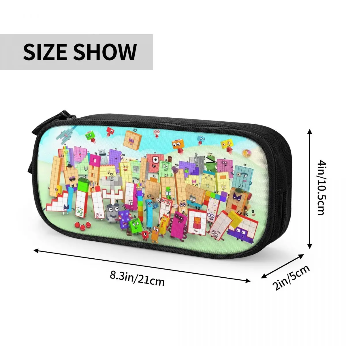 Cartoon Number-Blocks Big Capacity Pencil Pen Case Office College School Large Storage Bag Pouch Holder Box Organizer