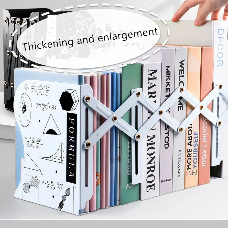 Large capacity metal retractable book stand, simple book clip, book baffle, high desk, high aesthetic value, easy storage booksh