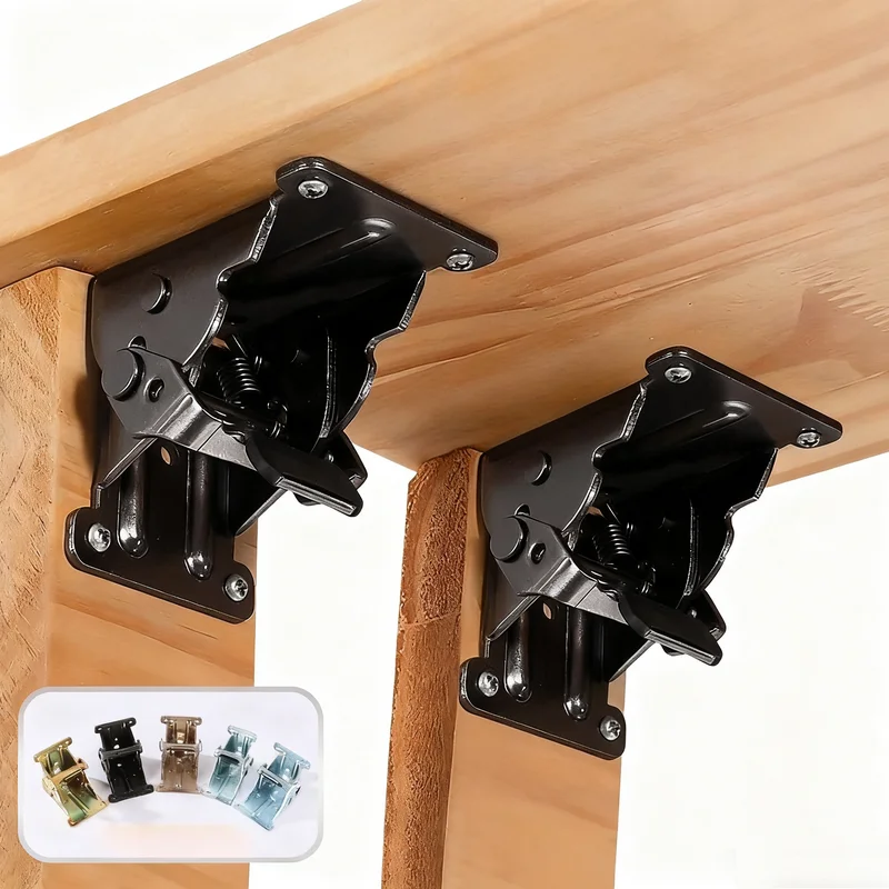 

All Metal 4-pcs Set 90 ° Folding Thickened Self-locking Hinge, Suitable for Furniture and RV Modification Hinge Accessories