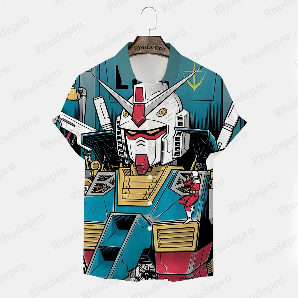 Men\'s Clothes Summer Tops 2024 shirt Children\'s Gundam Model Cosplay 5XL Gift Clothing Summer Streetwear Hip Hop Trend