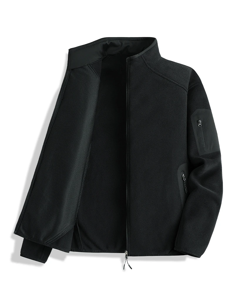 JNLN Herren Damen Winter-Fleecejacke, Outdoor, winddicht, Thermo-Fleece-Kleidung, Unisex, Wandern, Camping, Klettern, Sportmantel – Detail 15