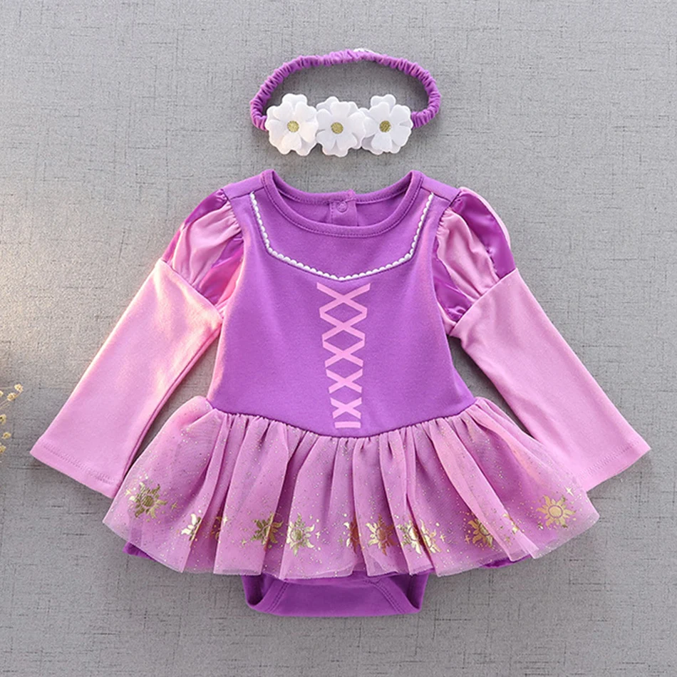 Toddler Cosplay Belle Cinderella Jasmine Romper Kids Fancy Jumpsuits Infant Christmas Halloween Birthday Party Girls Costumes
