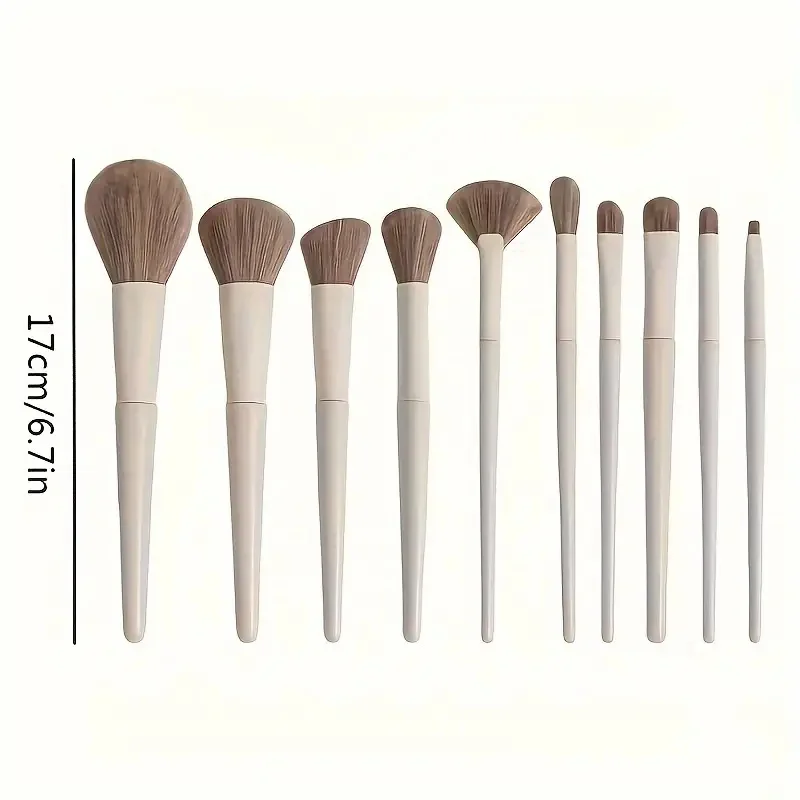 10pcs Makeup Brushes Set Soft Fluff Eye Shadow Foundation Concealers Blending Blush Brush Professional Loose Powder Brushes Set